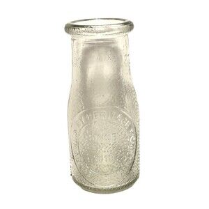 Vintage Dairy Milk Bottle by Heritage Company 1/2 Pint Glass Since 1810
